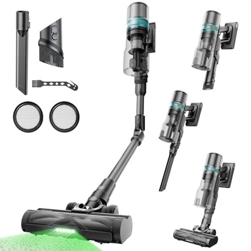 Proscenic P16 Gris, P16 Aspirateur Balai sans Fil, 50kPa 65min Aspirateur sans Fil Tube Pliable, Gris métallisé, 550 W, 1.2 liters, 62 décibeles