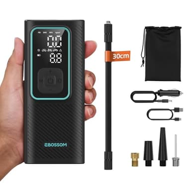 Gonfleur Pneus Voiture Mini,Compresseur À Air Portatif 150PSI,Pompe À Air Velo Électrique,Batterie 6000 mAh, Gonfleur Pneu Sans Fil,Avec Fonction de PowerBank,Lumière LED Et Arrêt Automatique
