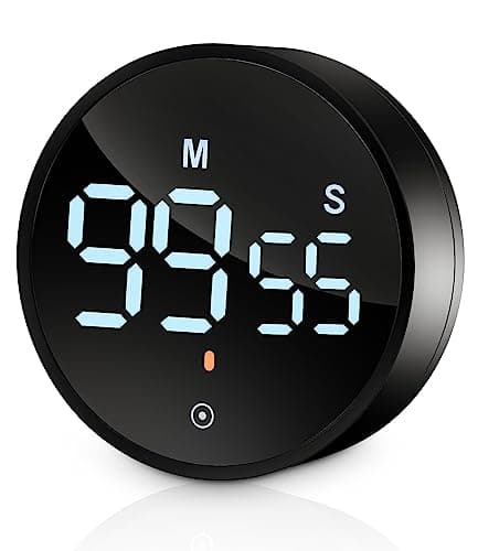 Birshe Minuterie de Cuisine Minuteur Numérique Minuteur Visuel Magnétique Cuisson Classe Formation, Minuterie Aimanté Numérique Affichage LCD (Black)
