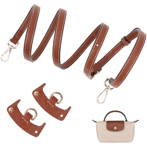 Bandouliere pour Sac Longchamp, Cuir Réglable Bandouliere pour Sac a Main, Anse pour Sac à Main, pour Sac Longchamp Femme Pliage Sangle Petit Sac (Largeur de la bandoulière 1.2cm)