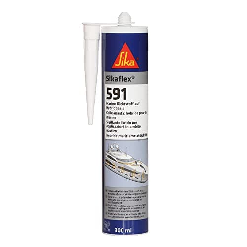 SIKA - Mastic multi-usages pour applications marine - Sikaflex 591, Blanc - Intérieur et Extérieur - Joint flexible bateau, pont, coque - Résiste aux intempéries - Sans Solvant - 300ml