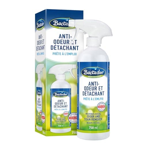 Bactador Enzyme Cleaner Spray 750ml - Destructeur odeur urine chat & détachant microbiologique – Anti odeur - Desodorisant litiaire chat - Nettoyant enzymatique - Neutraliseur d'odeur