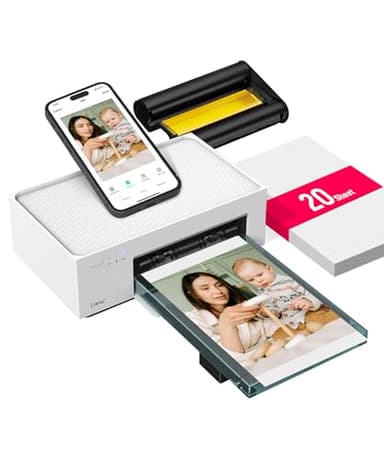 Liene Imprimante Photo WiFi avec 20 Papiers 10x15cm pour Smartphone/PC, Haute Qualité Portable Instantané, 300DPI Sublimation Thermique & Connexion WiFi Stable