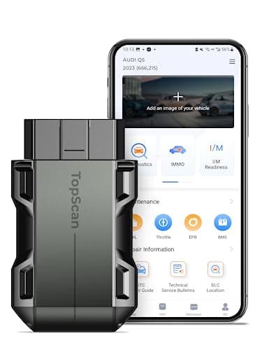 TOPDON Topscan Lite Scanner OBD2 Bluetooth, Outil de Diagnostic sans Fil OBDII pour Tous Les Systèmes Test Actif Lecteur Codes de Voiture Test du Véhicule pour iPhone Android, Logiciels 1 an Gratuit