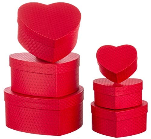 Brandsseller Boîte de rangement en forme de cœur – Carton solide – Lot de 6 dans une taille décroissante