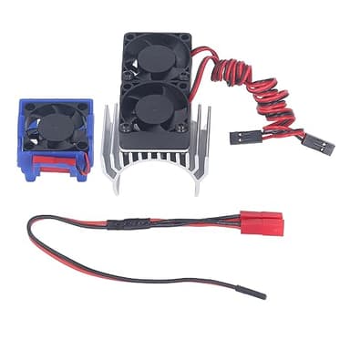 Topyond RC 5V Kit de Ventilateur de Dissipateur Thermique pour Traxxas Slash 4x4 VXL RC Voiture, Refroidissement de Moteur Efficace, Étanche, Ventilateur de Moteur Rc en Alliage d'aluminium pour Les