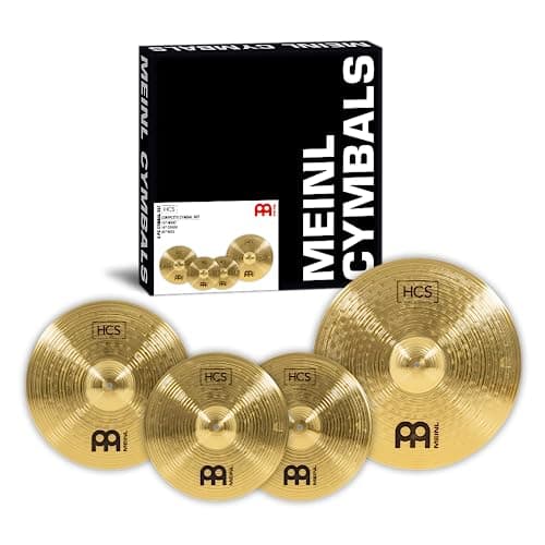 Meinl Cymbals HCS Set de Cymbales Complet avec Hihat 14 pouces, Crash 16 et Ride 20 pour Batterie – Finition Traditionelle en Laiton, fabriquée en Allemagne (HCS141620)
