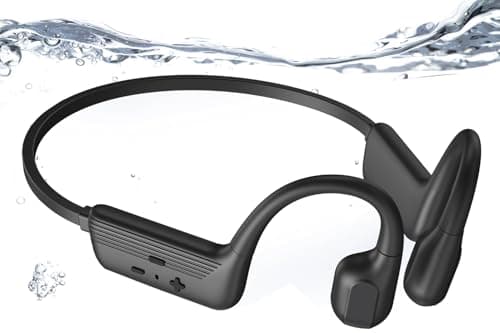Relxhome Casque Conduction Osseuse Nouveau, Ecouteur Natation sans Fil Bluetooth 5.3, Lecteur MP3 Étanche IP68, 10h d'Autonomie, Écouteur à Oreilles Ouvertes pour Courir et Nager
