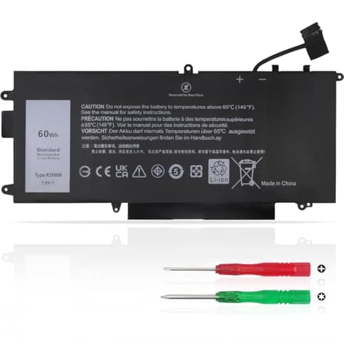 KXRSII K5XWW Batterie pour Dell Latitude 7390 2-in-1,Latitude 5289 2-in-1,Latitude 7389 2-in-1,Latitude E5289 L3180 Series P29S P29S001 P29S002 725KY 71TG4 N18GG 6CYH6 7.6V 60Wh