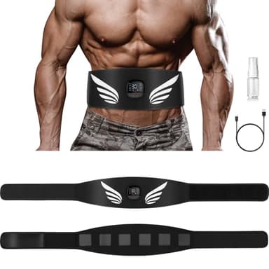 Profey Ceinture Abdominale Electrostimulation, EMS Electrostimulateur Musculaire avec 10 Modes 30 IntensitéS Et Affichage des Calories BrûLéEs, Ceinture Electrostimulation pour Hommes Femmes-Type C