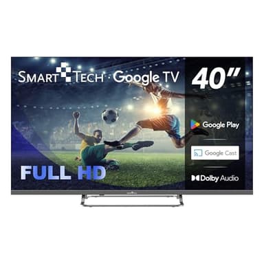 SMART TECH TV Full HD 40" (100 cm) 40FG01V, Smart TV Google TV, HDMI, USB, HEVC, Dolby Audio, HDR 10, CHROMESCAST, Google Assistant (40") [Classe énergétique E]