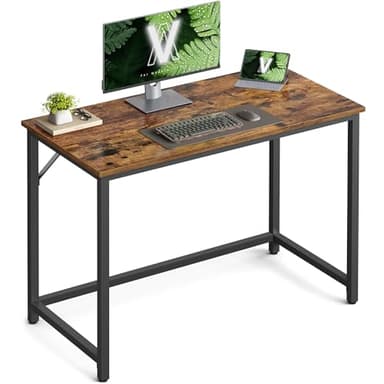 VASAGLE Bureau d'Ordinateur, Table, 50 x 100 x 76 cm, pour Bureau, Chambre, Salon, Cadre en Métal, Marron Rustique et Noir d'Encre LWD41XV1
