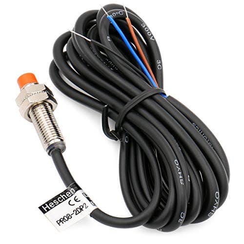 Heschen PR08-2DP2 Interrupteur de capteur de proximité inductif, 12-24 VDC 3 fils PNP NC (normalement fermé), diamètre de détection M08, distance de détection 2 mm, protection IP67, CE