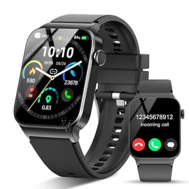 STECEi Montre Connectée Homme Femmes avec Appel Bluetooth, 1.85" Smartwatch avec 110+ Sportifs,Etanche IP68 Smart Watch, Podometre/Cardiofrequencemetre/Sommeil, Montre Sport pour iOS Android, Noir