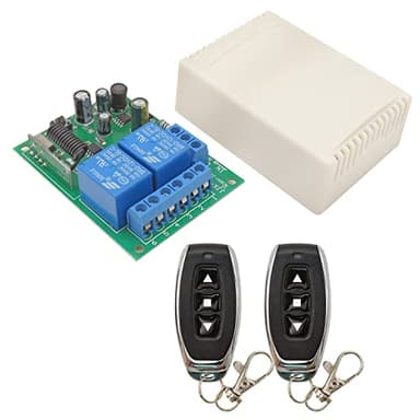 DieseRC Commutateur de télécommande de moteur AC 240V 230V 220V 10A 2 canaux récepteur de relais de commande radio avec 2 émetteurs pour porte de garage rideau électrique,contrôle moteur avant/arrière