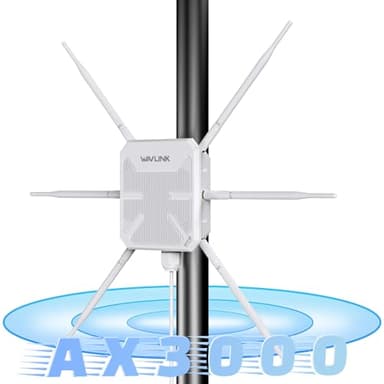 Repeteur WiFi Exterieur Puissant avec Antenne WiFi Longue Portée (antenne 360 degrés) - Amplificateur WiFi 6 Wavlink AX3000 Mesh- Outdoor Poe Répéteur WiFi Extérieur- Les Grands Espaces éloignés