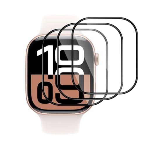 Lutree pour Apple Watch Series 10 42mm Protection écran, 3 Pièces 3D Couverture Complète HD Flexible Protecteur d'écran, Anti-Empreintes Sans Bulles Anti-Rayures Film