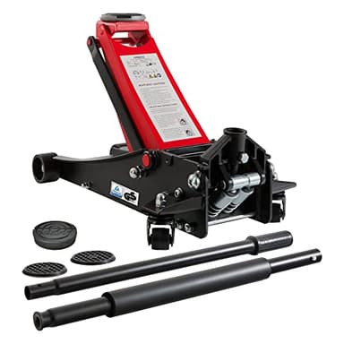 Arebos Cric hydraulique 3 t avec Une Hauteur de Levage de 85 à 500 mm, avec 3 Patins en Caoutchouc et Tige de Levier | Grande Bride de Fixation