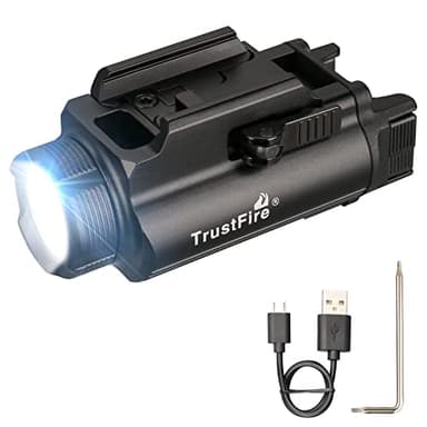 TrustFire Lampe Pistolet Tactique, GM35 1350LM LED Lampe Militaire Lumière Allume Lampe de poche à dégagement rapide brillant,Compatible avec Rail Pictinny glock 17/19/20/22
