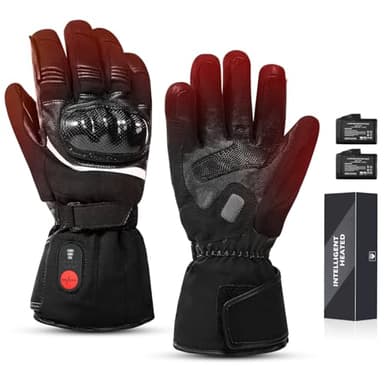 Gants Chauffants Moto Rechargeable Gants Hiver avec Batterie 7,4V 2208mAh pour Homme Femme, Gants Chauffants Électriques pour Ski de Neige Pêcher Cyclisme Chasse Arthrite Maladie de Raynaud XS