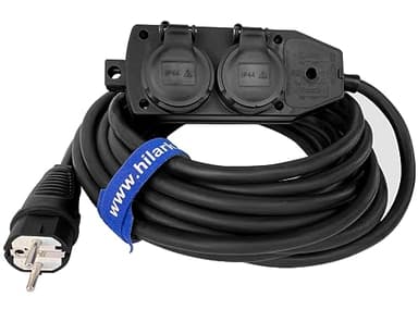 Hilark Cable Electrique H05VV-F 3x2,5 50m rallonge électrique avec Bloc Prises Professionnelle