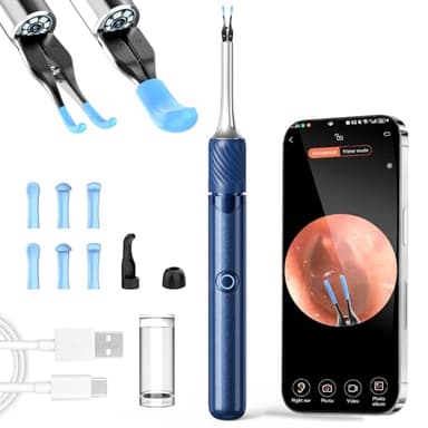 VITCOCO Otoscope Oreille, 1080p Camera Oreille Nettoyage, Camera Oreille de 3,2 Mm avec Pince à éPiler, Nettoyage d'Oreille Wi-Fi, Nettoyeur Oreille Camera pour Adultes, Enfants et Animaux Domestiques