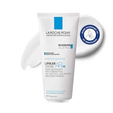 La Roche-Posay, Lipikar, Crème AP+M Relipidante Triple Réparation, Nourrit & Apaise, Enrichie en Niacinamide & Beurre de Karité, Texture Légère, Pour Peaux Sèches à Tendance à l'Eczéma Atopique, 200ml