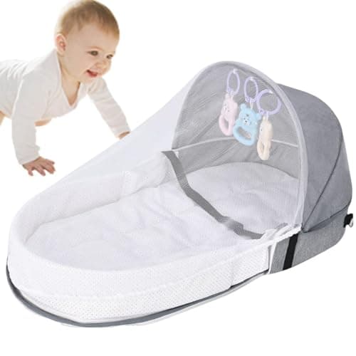 Couffin Bébé | Couffin De Voyage Couffin Portable pour Bébé - Couffin Pliant pour bébé avec Jouets De Développement Et Filet Respirant Couffin Portable pour Les Enf-ants En Bas âge de Bébé Nouveau-né