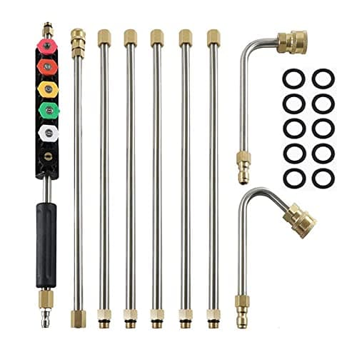 Barres d'extension pour nettoyeur haute pression, 4000PSI Pointes de Lance de Remplacement télescopiques Outils de Nettoyage pour Le Lavage des fenêtres de Toit