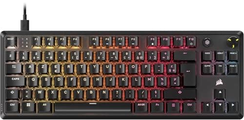 CORSAIR K70 CORE TKL RGB Clavier de Jeu Mécanique Sans Clé – Interrupteurs Linéaires CORSAIR MLX Red v2 Pré-Lubrifiés – SOCD – Capuchons de Clé en ABS – Amortissement du Son – AZERTY FR – Noir