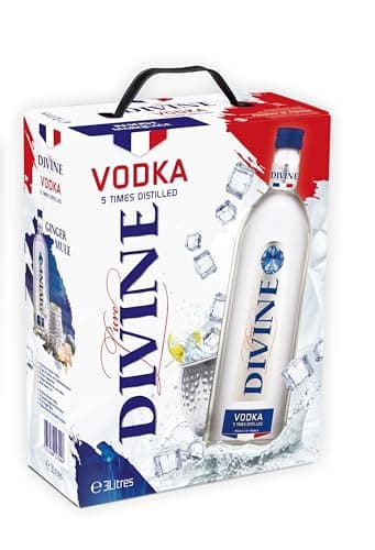 Pure Divine - Vodka française des Vosges du Nord - 37,5% vol - Bag in Box 3L (1 x 3 l)