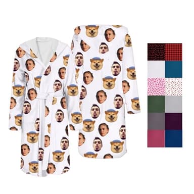 Générique Peignoir personnalisé pour homme et femme, peignoir personnalisé avec photo du visage, idée cadeau pour couple ou famille