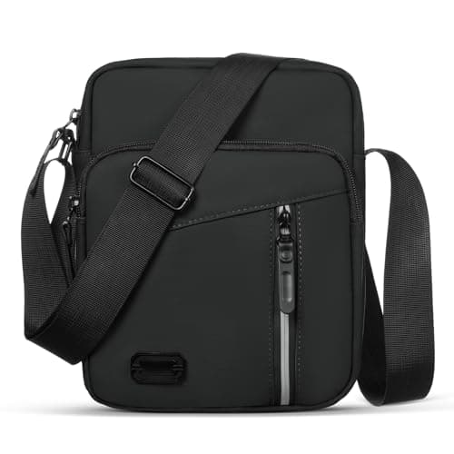 Aucuu Sacoche Homme Bandouliere, Sac Bandoulière Homme, Sac Porté Epaule, Shoulder Bag Grande Capacité avec Plusieurs Poches, Imperméable Sacs Business, pour Usage Quotidien Business Randonnée Voyage