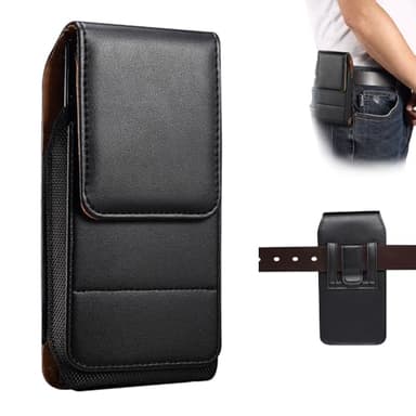 Ceinture verticale en cuir pour téléphone portable iPhone 16 15 14 13 12 11 Pro Max, 6,9", étui de ceinture de qualité supérieure, support universel pour Samsung S25 Ultra S24 Ultra S23 Ultra S23
