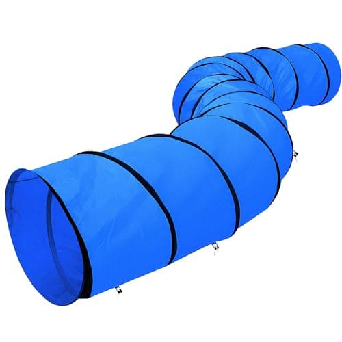 Yaheetech Tunnel de Jeu pour Chien Tunnel Agility Entraînement pour Chiot Chat Chaton 5,46 m x 50 cm Plus Grand 12 Piquets et Housse de Transport