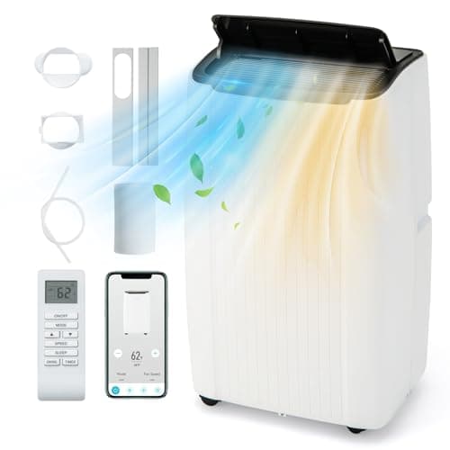 RELAX4LIFE Climatiseur Mobile Silencieux 6 en 1, Climatiseur Portable, Refroidisseur, Ventilateur, Déshumidificateur, Chauffage, Auto, Mode Nuit, Clim Mobile, Faible Conso, Évacuation, Wifi, 42m²