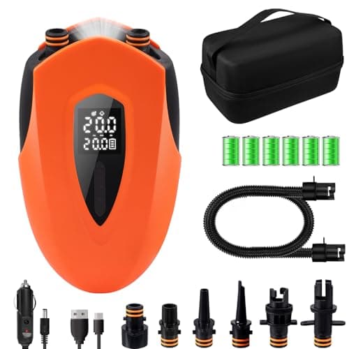 Pompe Électrique Sup Paddle Board Pompe - 12000mAh Pompe à air Électrique Sup avec Batterie, Pompe à Air Rechargeable à Double Étage avec Arrêt Automatique pour Paddleboard, Wing Foil et Tente