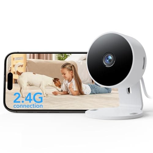 GNCC Caméra de sécurité intérieure, 1080P, Wi-FI 2.4G, détection de Mouvement et de Son par IA, Audio bidirectionnel, Vision Nocturne, Stockage Cloud et SD, Compatible avec Alexa et Google Home