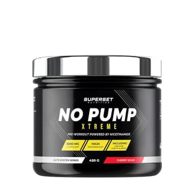 Superset Nutrition - No Pump Xtreme (420gr) - Pre-Workout en poudre - Booster puissant pré-entraînement, 3,3 g de Créatine, Bêta-alanine, L-citrulline, Caféine - Fatigue maîtrisée - Cherry Sour