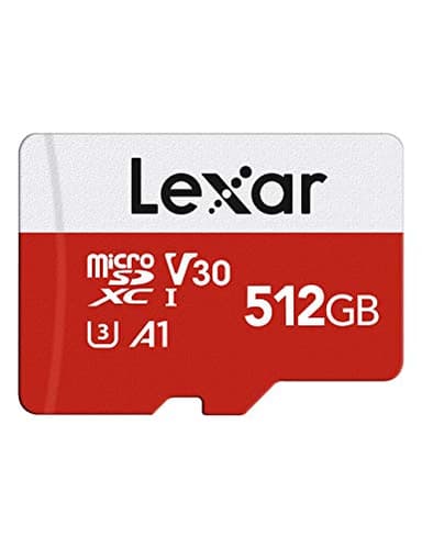 Lexar Carte Micro SD 512 Go, Carte Mémoire Micro SD+ Adaptateur, Microsdxc Carte TF jusqu'à 100 Mo/s, A1, U3, C10, V30, Full HD et 4K UHD pour Caméra, Telephone, Switch