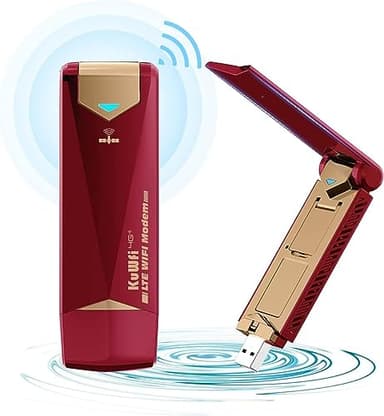 KuWFi Clé WiFi LTE avec Emplacement pour Carte SIM, LTE 4G 150 Mbps Dongle USB Mobile, Modem USB Wi-FI, Antenne 4G LTE Surfstick Antenne Prend en Charge Les systèmes