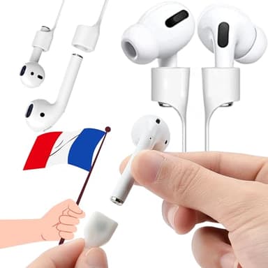 Cordon magnétique pour proteger et Maintenir Les Ecouteurs, Compatible Airpods 1 2 3 et Pro - Maintien, Antiperte pour Le Sport en Silicone Blanc - Earhook Anti Perte Accesoire pour Ecouteurs Apple