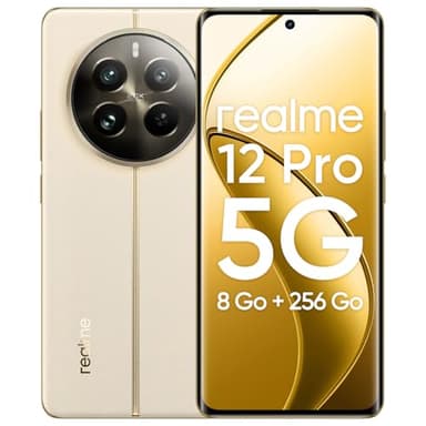 realme Smartphone 12 Pro 5G 8 + 256GB, Appareil Photo Portrait avec téléobjectif, Sony IMX882 OIS, Chipset Snapdragon® 6 Gen 1 5G, Écran à Vision incurvée de 120 Hz, Navigator Beige