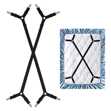 Sangles de Support de Drap,lit Bretelles Feuille de Sangles,Attache Sangle pour Drap Lit,Tendeur Drap Housse Lit Réglable,Sangles de Drap de Lit,réglable Drap de lit Clip,Elastique Lit Tendeurs,2 pcs