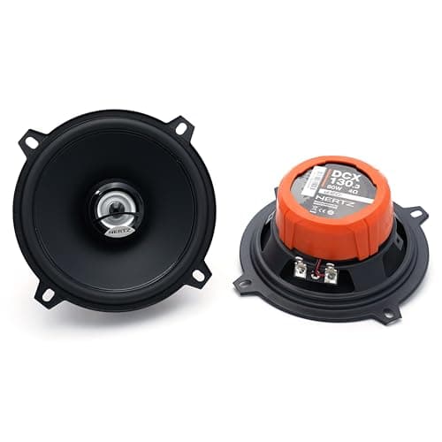 Hertz DCX 130.3 – Paire de Haut-parleurs coaxiaux 2 Voies 130 mm, 80W, cône polypropylène et Tweeter intégré, Upgrade OEM Haute efficacité