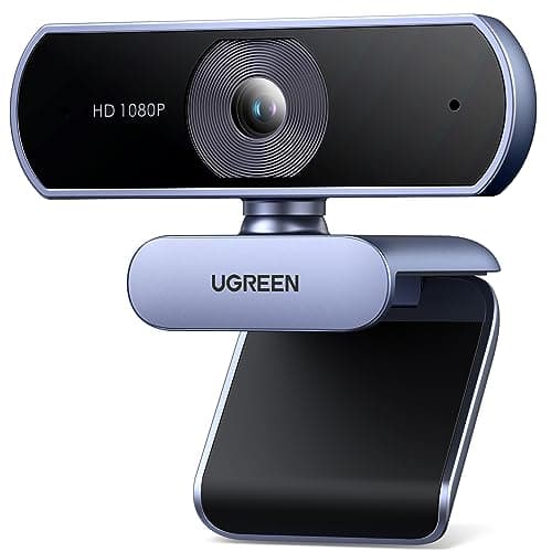 UGREEN Webcam Full HD 1080P 30FPS Caméra USB PC Mise au Point Fixe Deux Micro 360 Degrés Rotation Plug Play Windows MacOS Linux Youtube Streaming Skype Appel Vidéo Zoom Vidéoconférence (Gris)