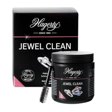 Hagerty Jewel Clean Bain nettoyant pour bijoux I 170 ml I Nettoie efficacement l’or, le platine, les pierres précieuses - diamant saphir rubis I Pour un éclat renouvelé I Panier et brosse inclus