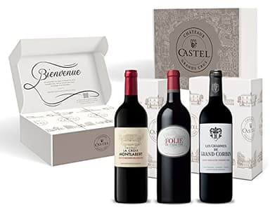 Coffret Cadeau - Vin Rouge - Coffret Découverte Saint Emilion Grand Cru : Folie De Chauvin - Charmes de Grand Corbin - La Croix Montlabert - 3x75cl