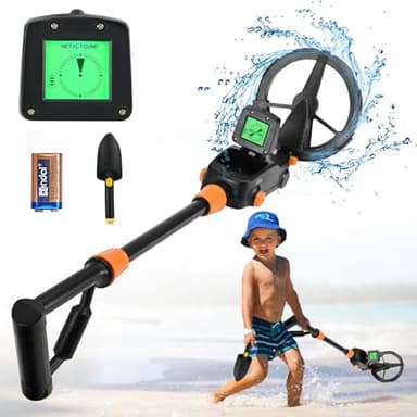 Detecteur de Metaux Enfants, Dispositif de Recherche de Métaux léger avec Affichage LCD et Son, Détecteur de Métaux Très Sensible avec Bobine de Recherche étanche, pour Enfants ou Débutants