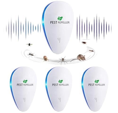 Anti-moustiques ultrasoniques, ultrasons, pour souris, ultrasons, moustiques, anti-souris, insectes, moustiques, cafards, rats, fourmis, araignées 4 packs